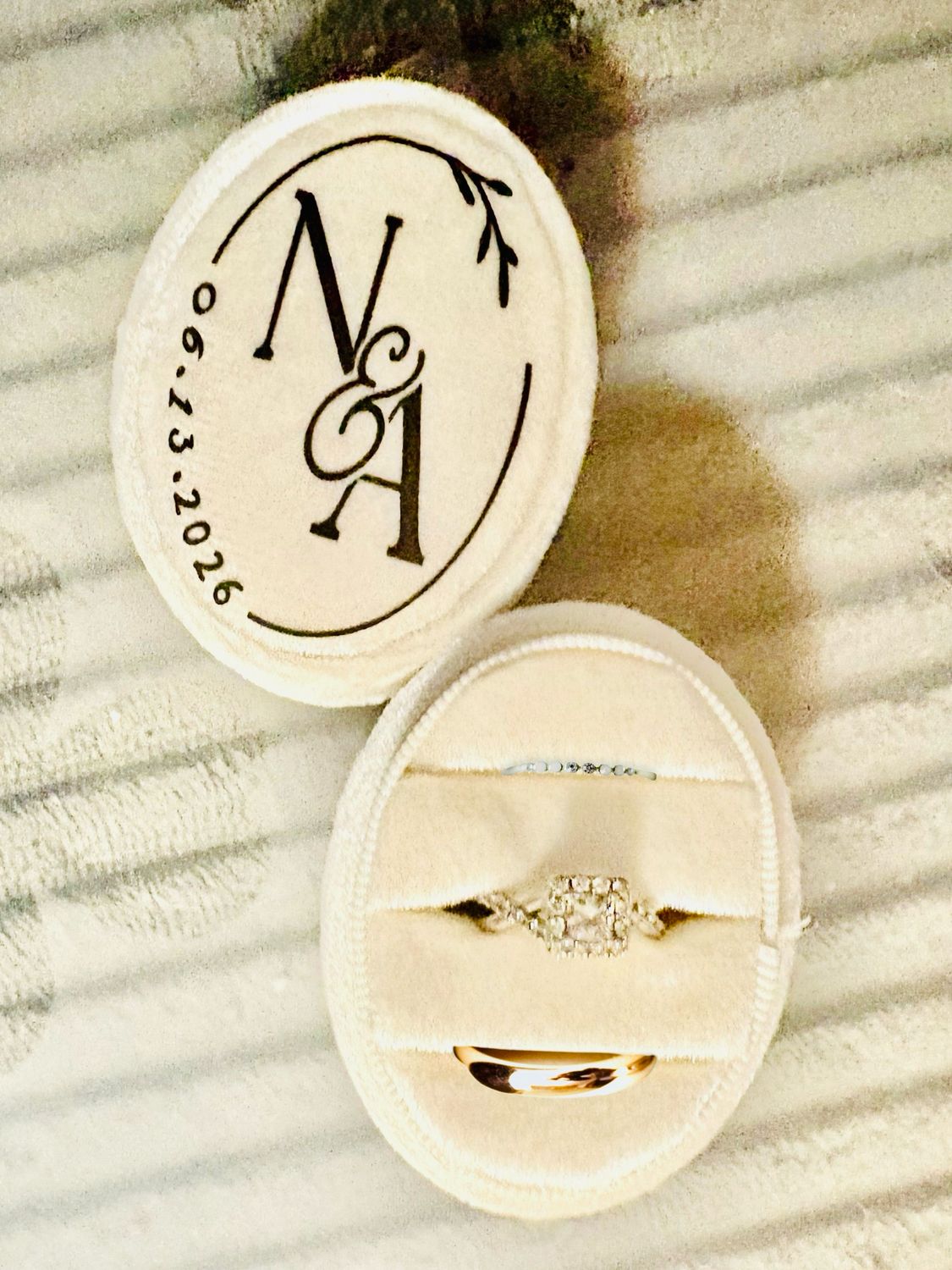 Monogramed Wedding Ceremony Ring Box