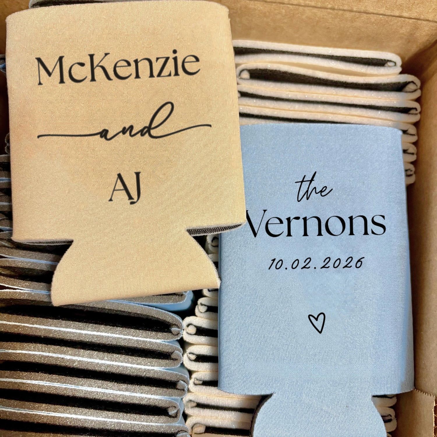 Modern Minimalist Wedding Koozies