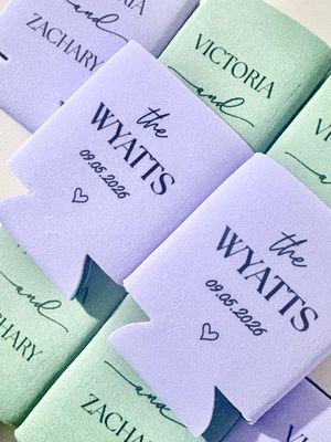 Modern Minimalist Wedding Koozies