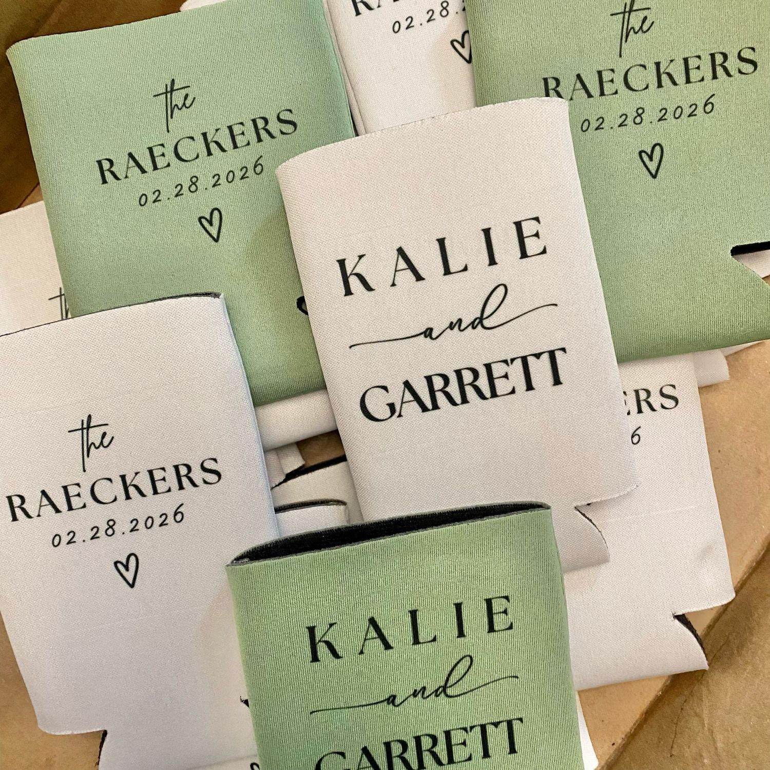 Modern Minimalist Wedding Koozies