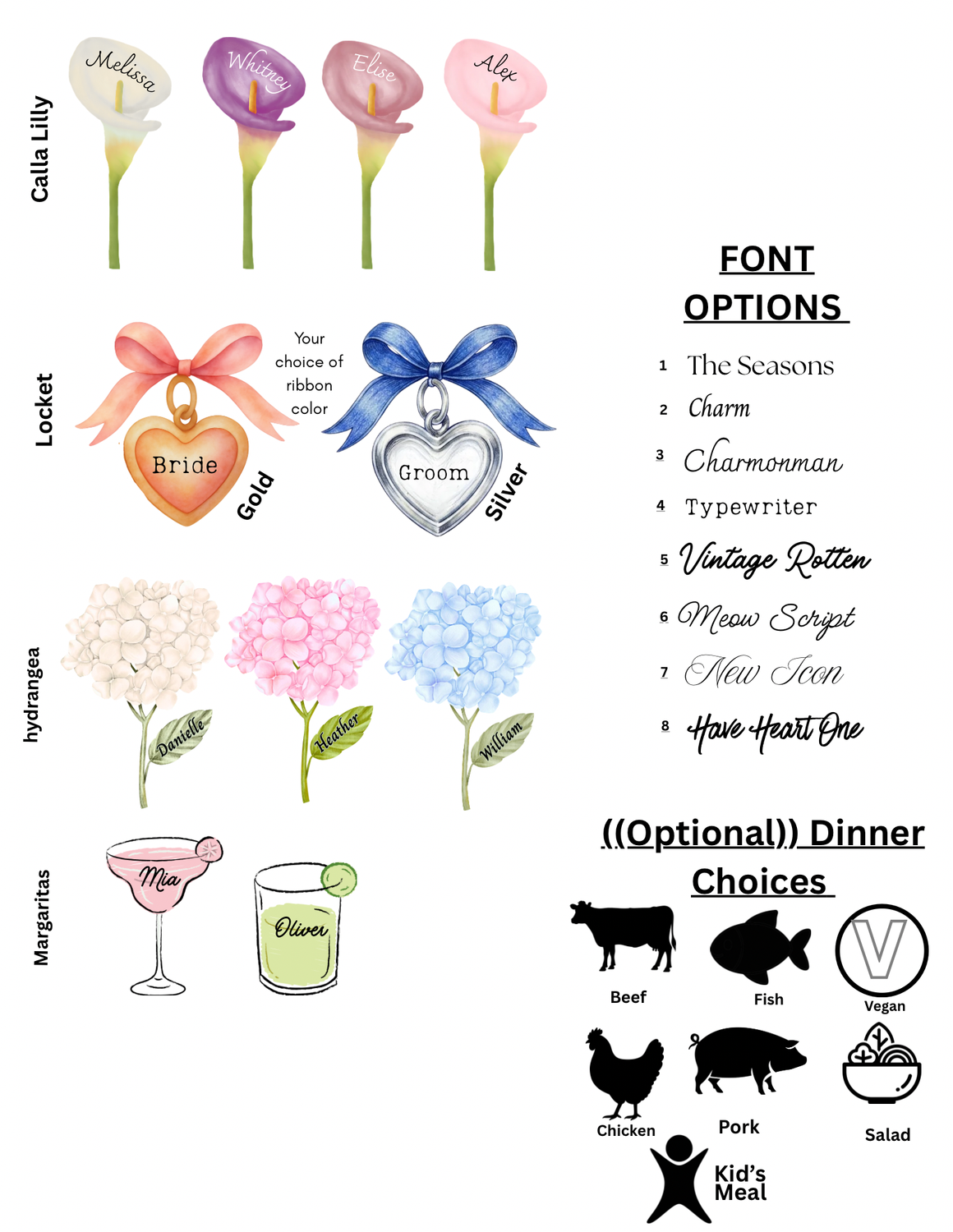 Custom Themed Placecards