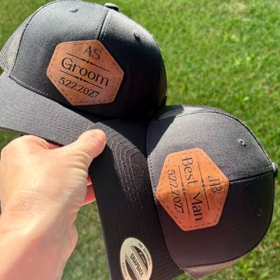 Groom’s Party Custom Leather SnapBack Patch Hats