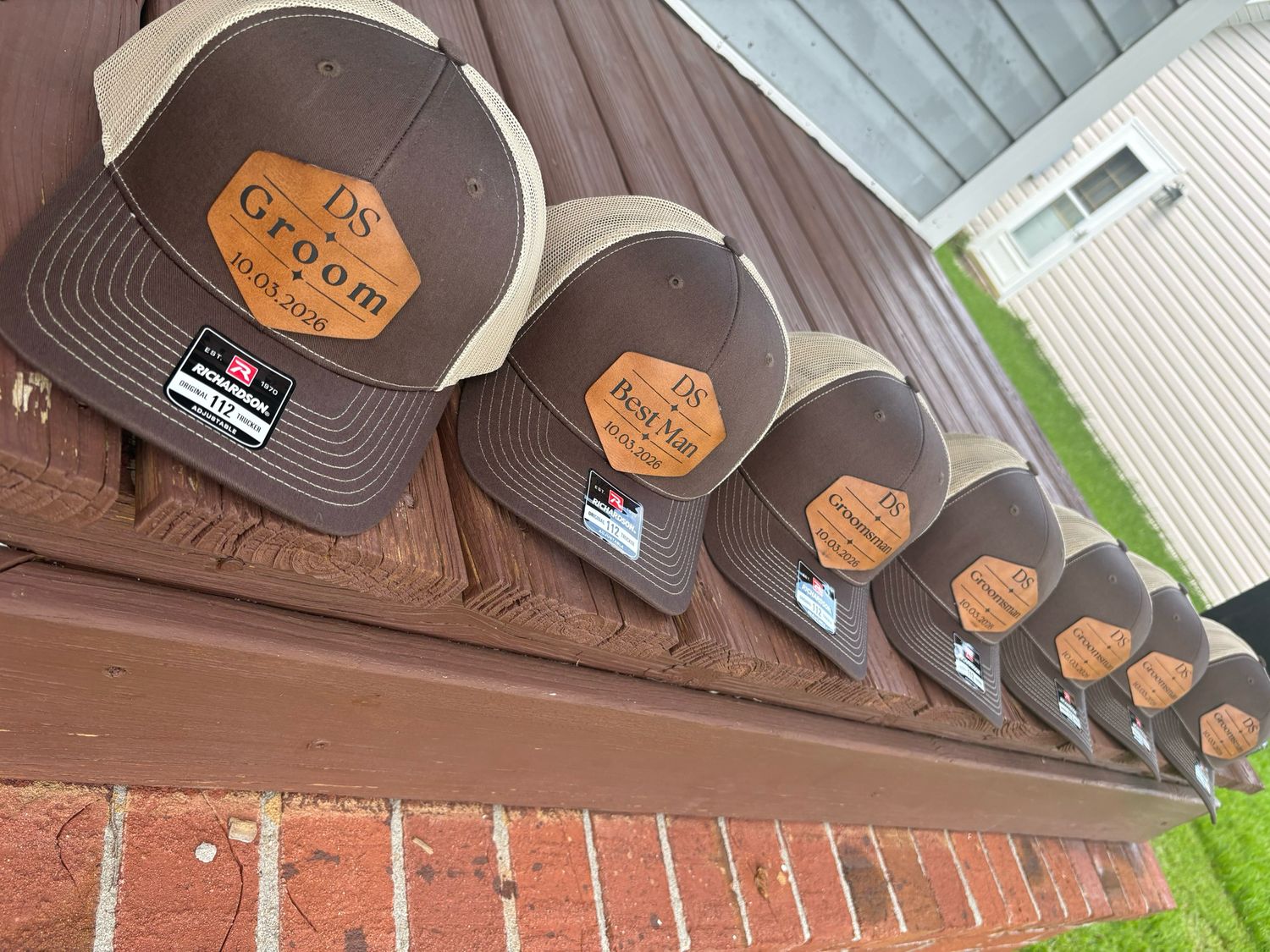 Groom’s Party Custom Leather SnapBack Patch Hats