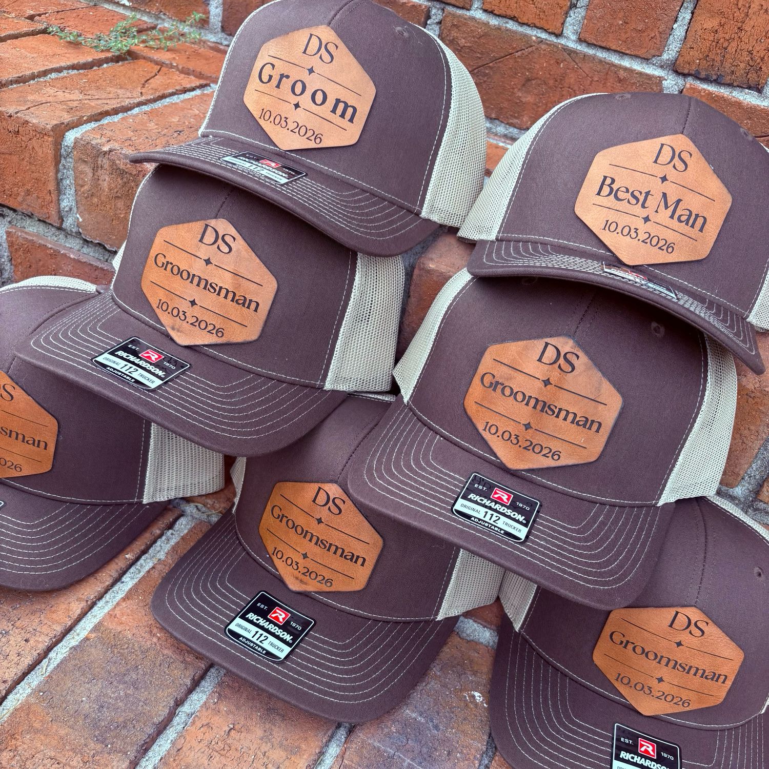 Groom’s Party Custom Leather SnapBack Patch Hats