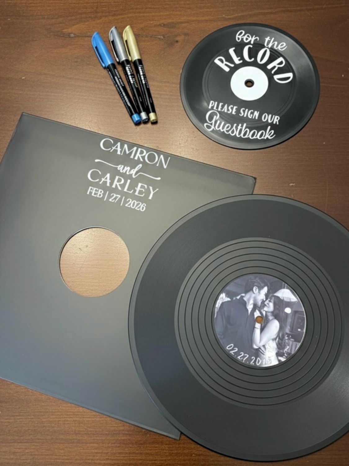 Custom Labeled Record Wedding Guest book Alternative