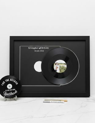 Custom Labeled Record Wedding Guest book Alternative
