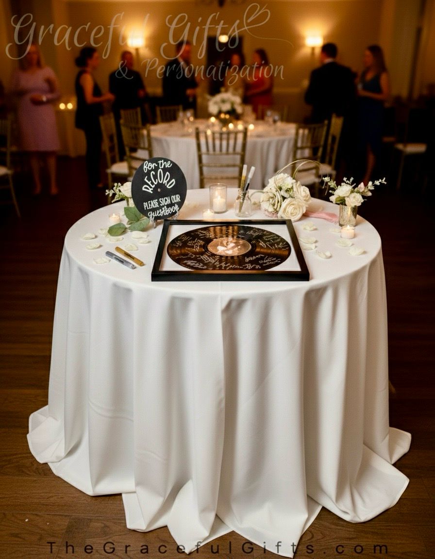 Custom Labeled Record Wedding Guest book Alternative