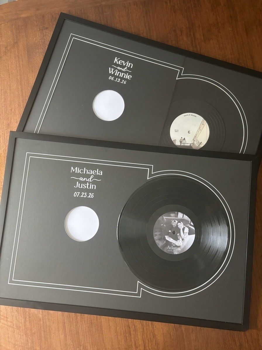 Custom Labeled Record Wedding Guest book Alternative