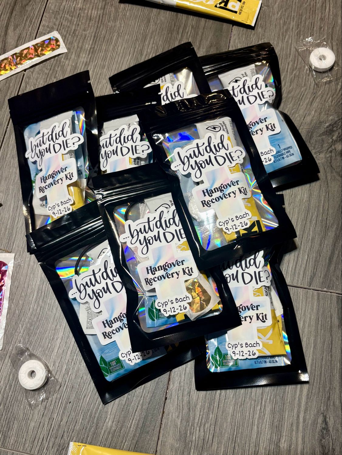 BUT DID YOU DIE?” – 7-Piece Hangover Kit | Wedding &amp; Bachelorette Favor Bag