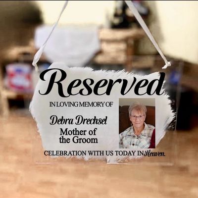 Acrylic Reserved Wedding Seat Memorial Sign Black Acrylic