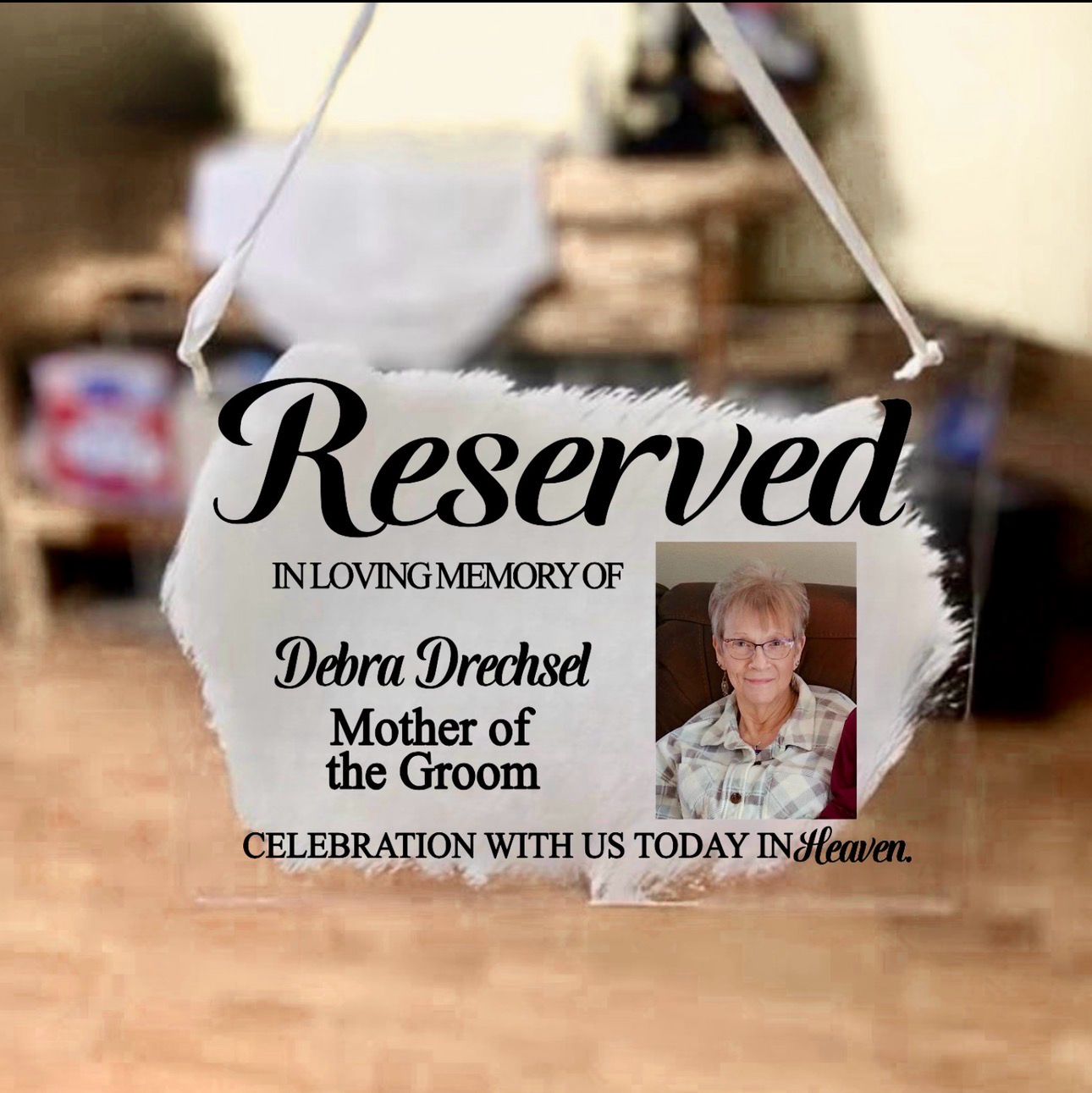 Acrylic Reserved Wedding Seat Memorial Sign Black Acrylic