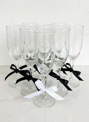 Etched Champagne glasses
