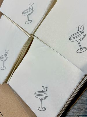 Monogramed Cocktail Glass Napkins