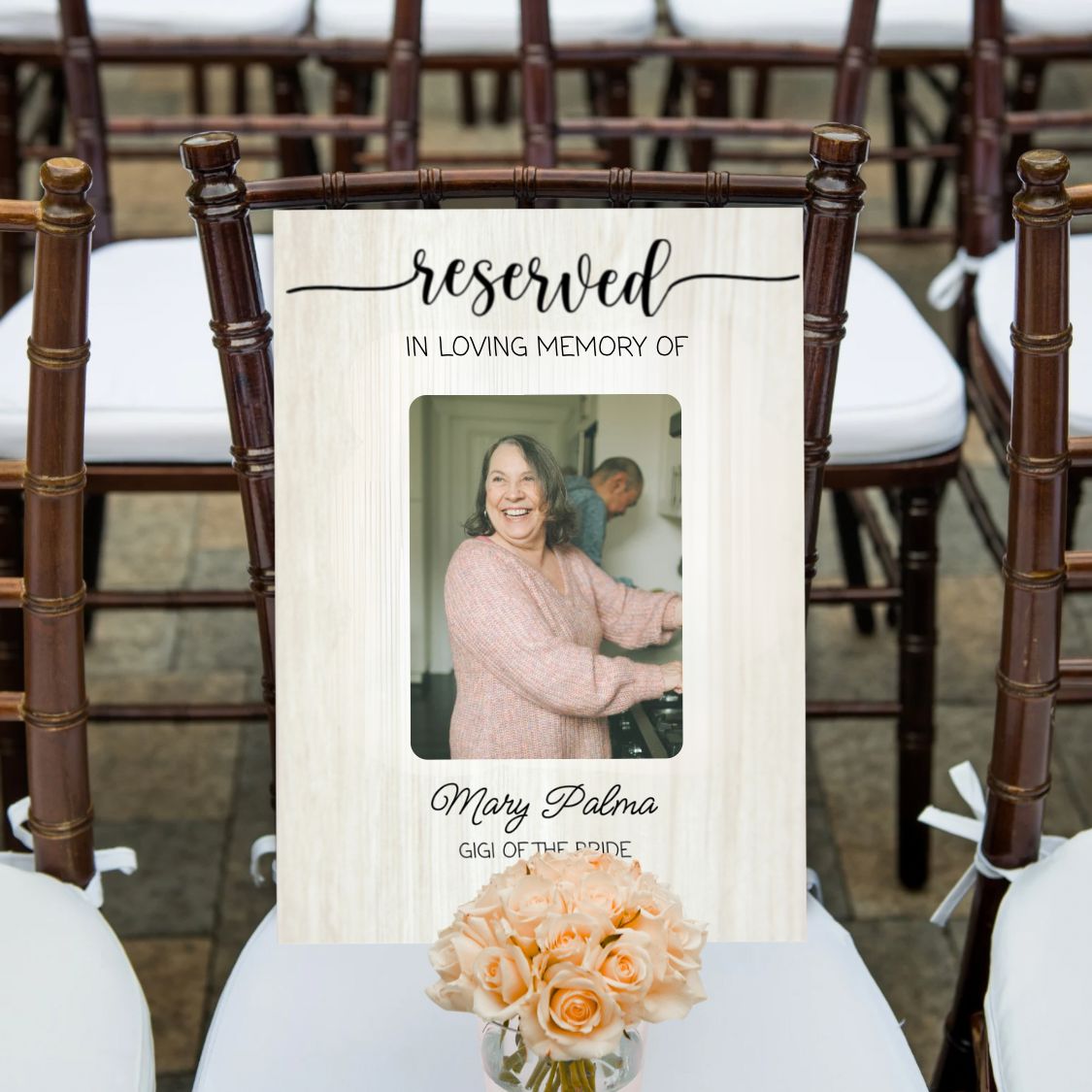 Large Reserved Chair Memorial Plaque