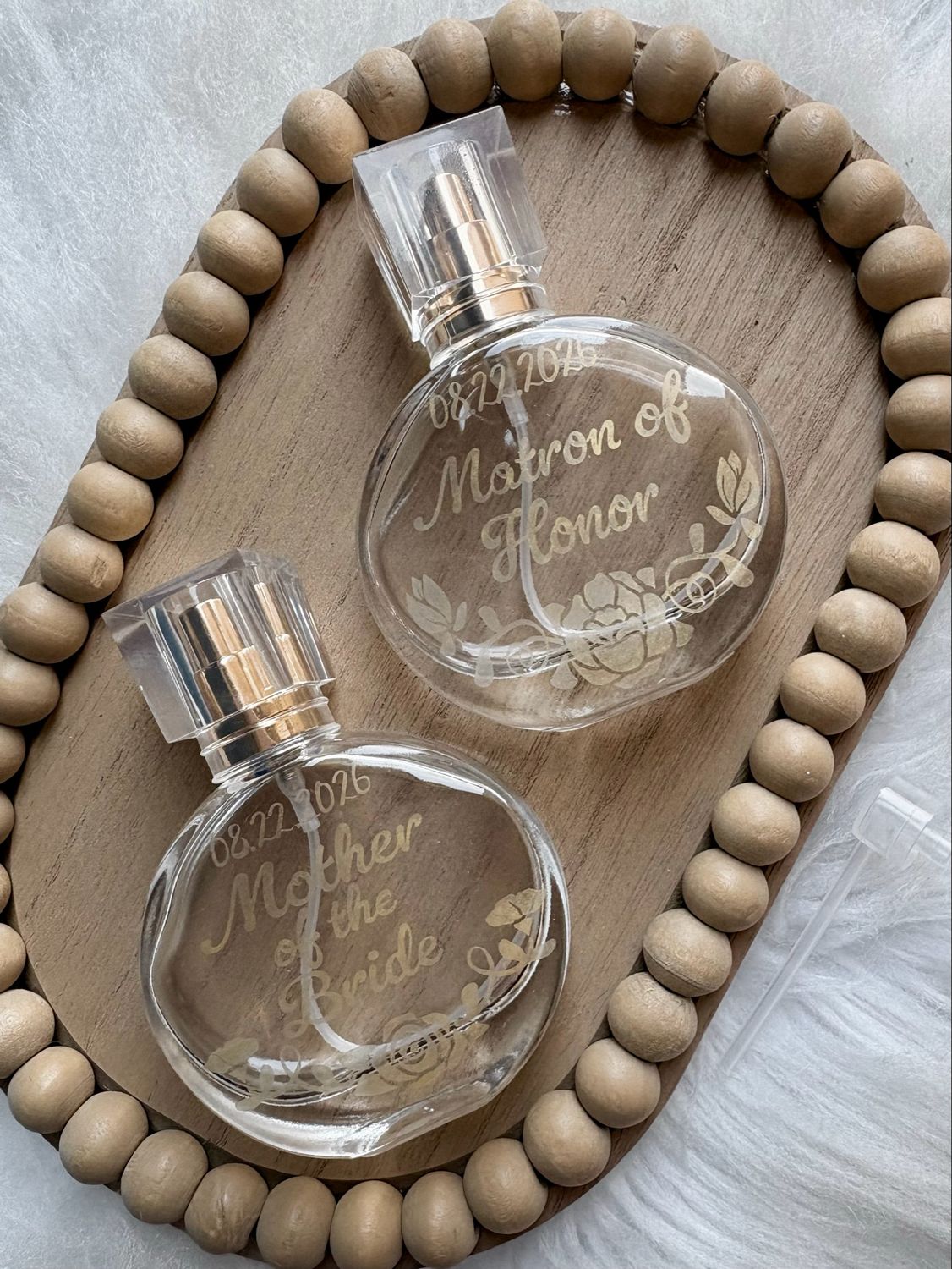 Custom Etched Floral Perfume Bottle