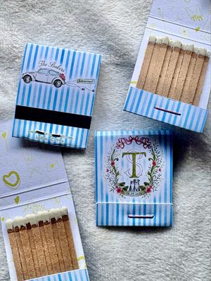 Custom Vintage Crest Matchbook Matchbox Wedding Favor