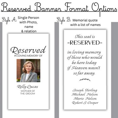 Fabric Reserved Chair Banner