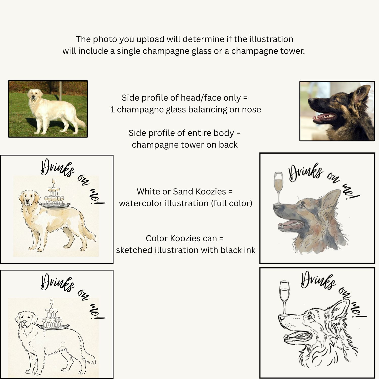 Drinks Are on Me! Pets Wedding Koozies