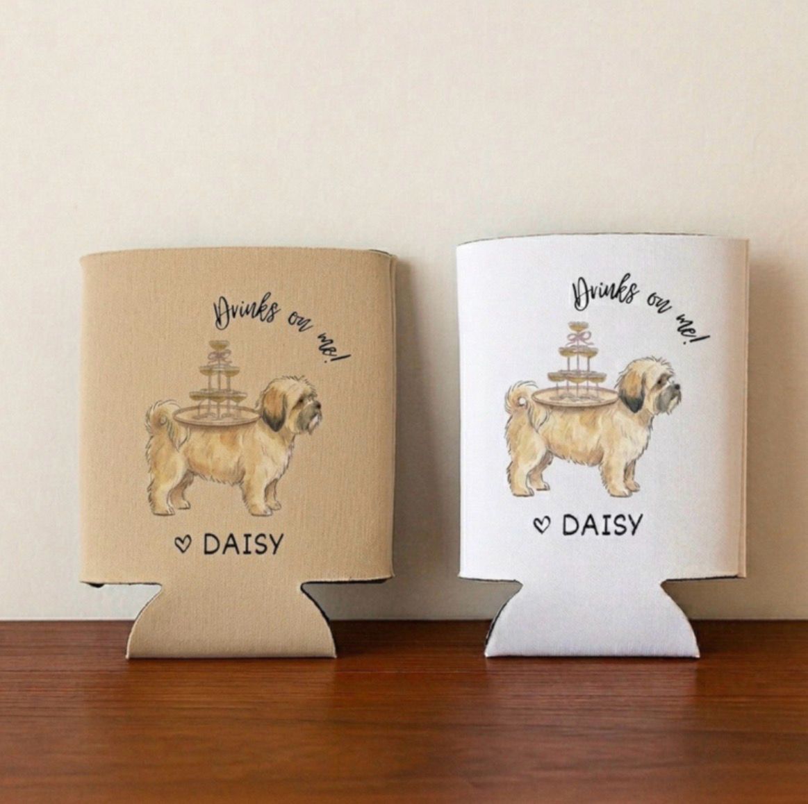 Drinks Are on Me! Pets Wedding Koozies