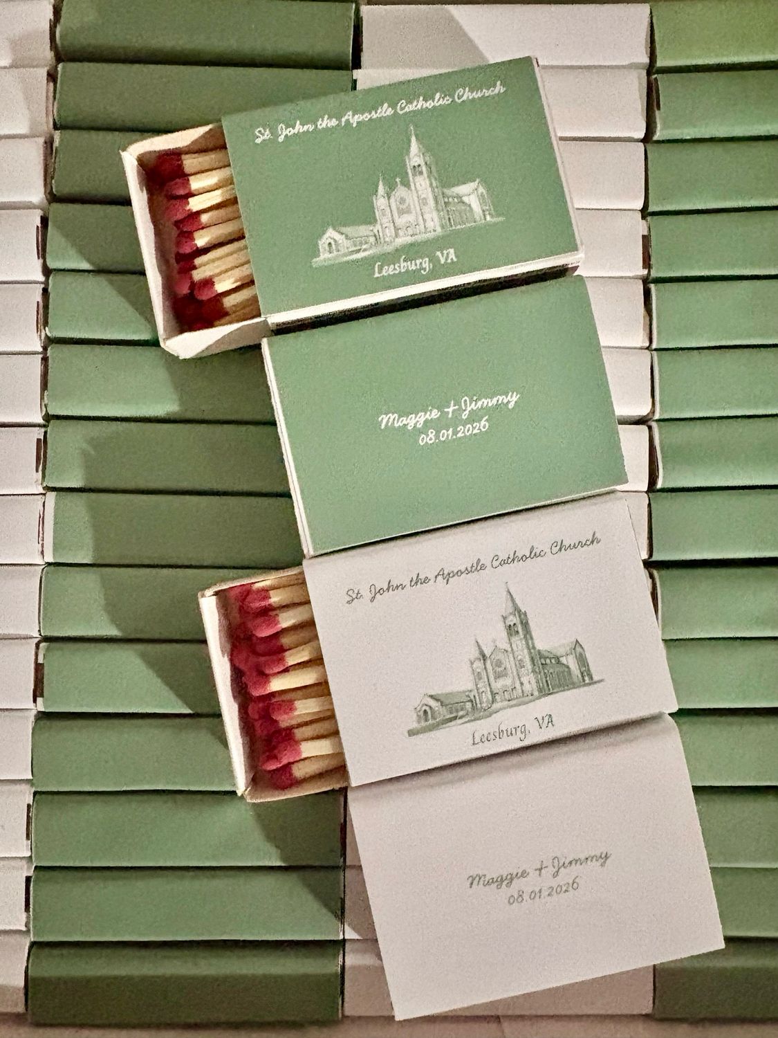 Wedding venue Sketch MATCHBOOK or MATCHBOX Favors | 2 sided
