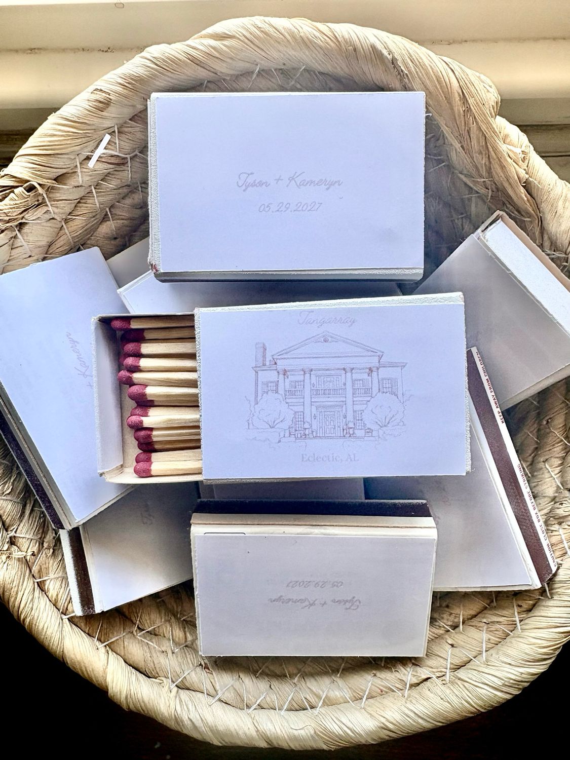 Wedding venue Sketch MATCHBOOK or MATCHBOX Favors | 2 sided