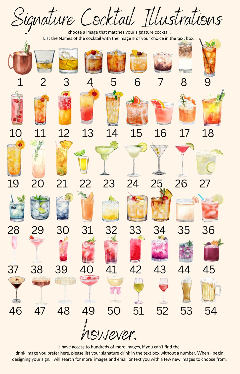 Layered Wedding Bar Menu + Mini Signature Drinks