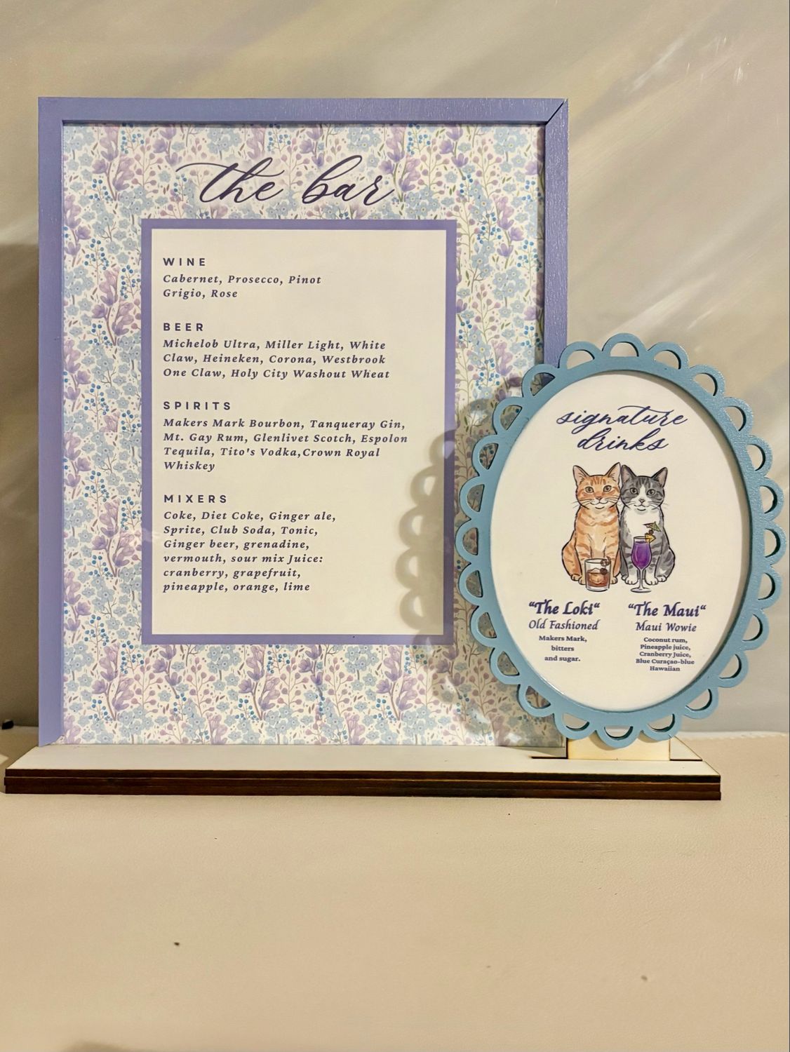 Layered Wedding Bar Sign + Mini
