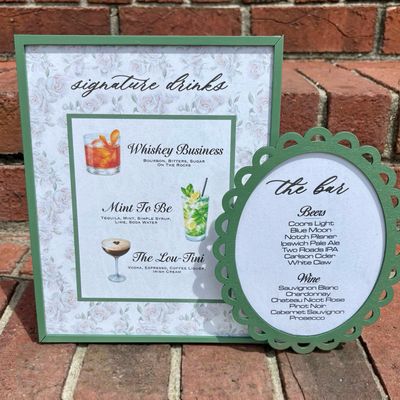 Floral Bar Menu + Signature Cocktail Mini