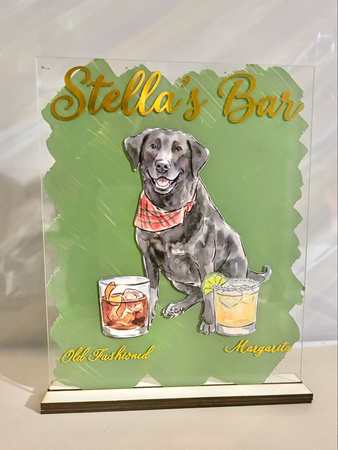 Signature Cocktail Wedding Bar Sign / His, Hers &amp; a Pet