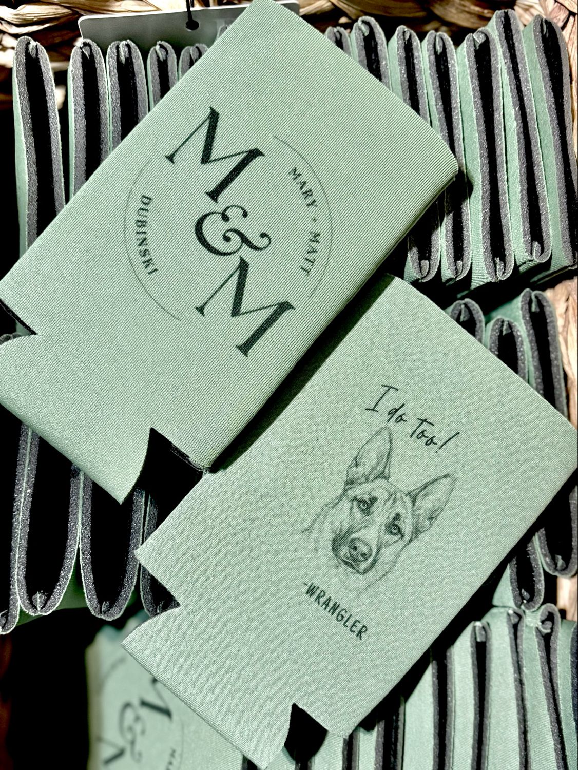 Pets Illustration Wedding Koozies / 1 or 2 Sides