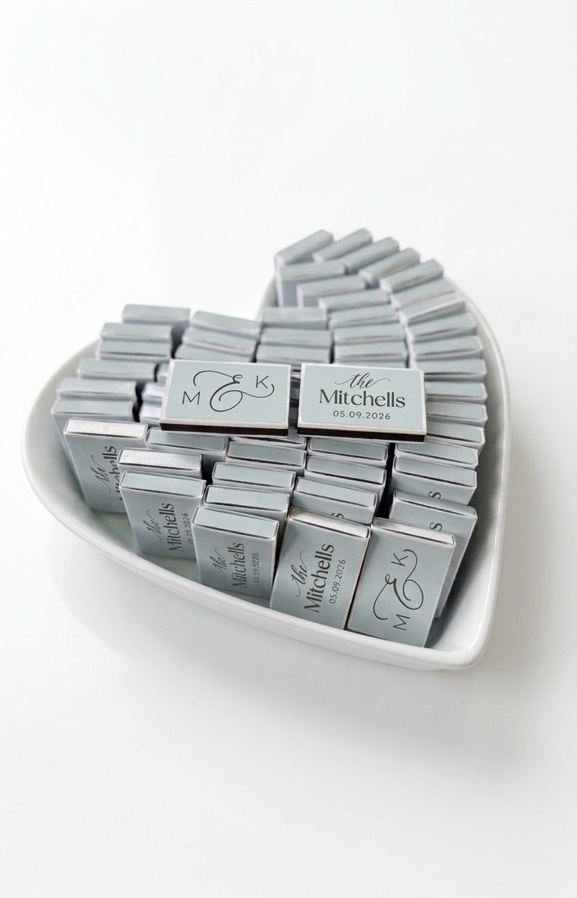 Monogrammed MATCHBOOK or MATCHBOX Wedding Favors