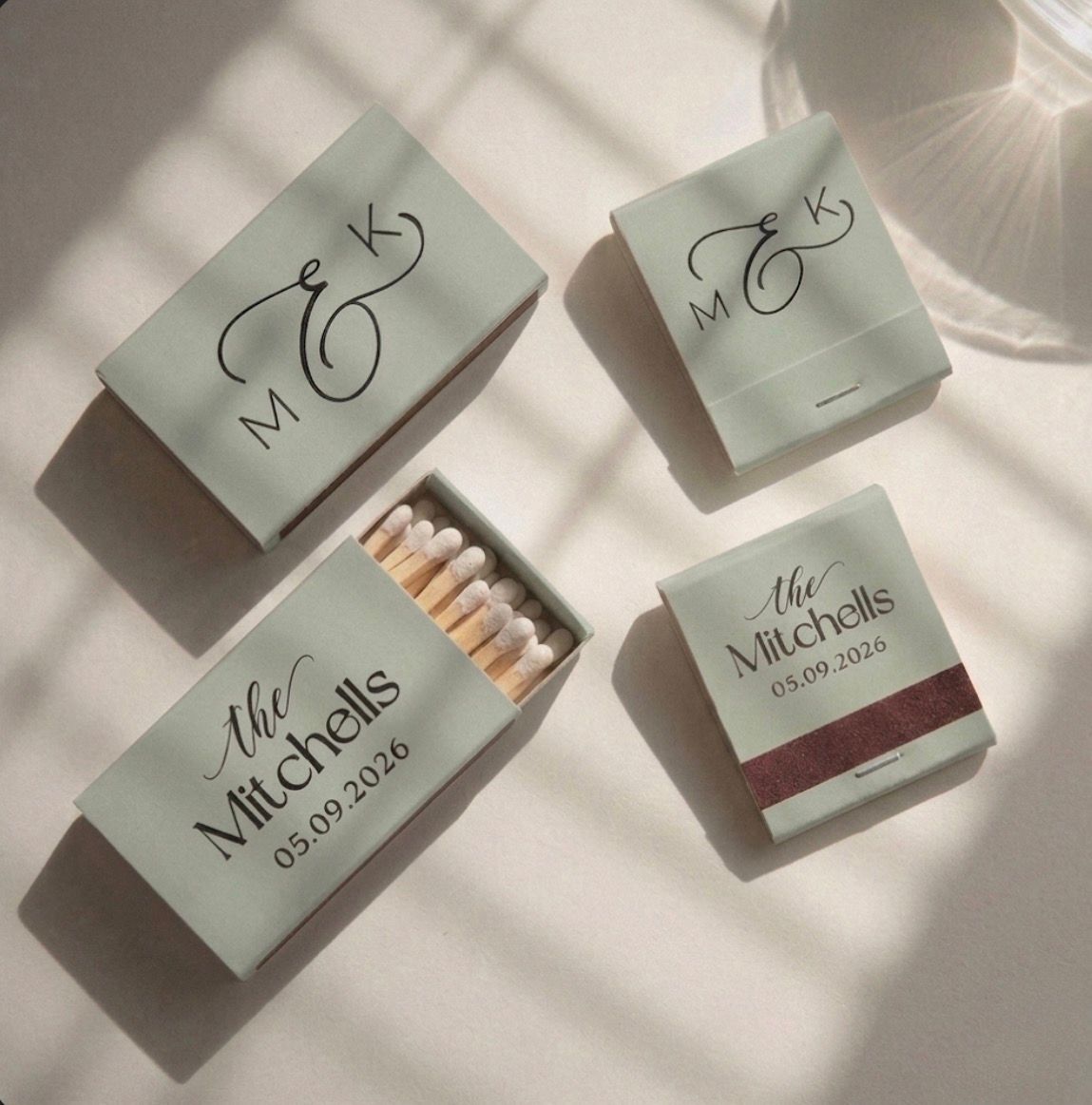 Monogrammed MATCHBOOK or MATCHBOX Wedding Favors