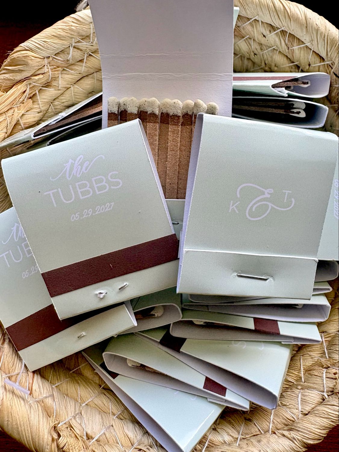 Monogrammed MATCHBOOK or MATCHBOX Wedding Favors