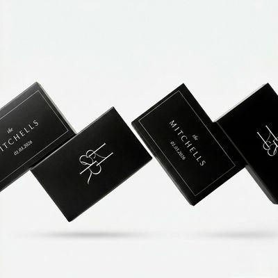 Modern Monogram MATCHBOOK or MATCHBOX Wedding Favors