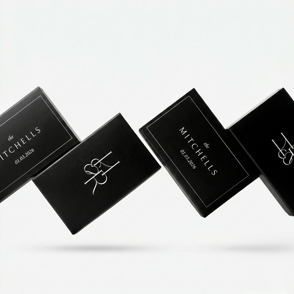 Modern Monogram MATCHBOOK or MATCHBOX Wedding Favors