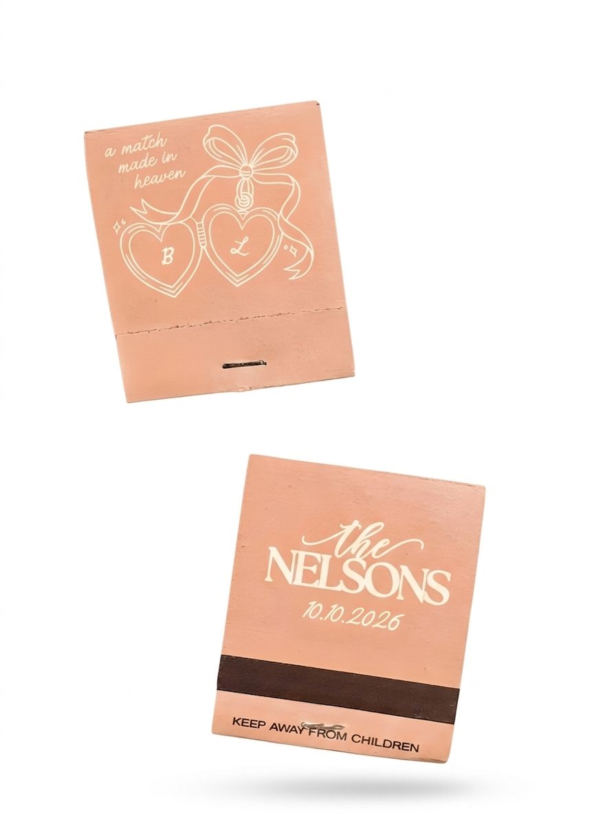 Heart Locket MATCHBOOK Wedding Favors