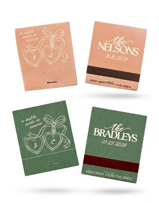 Heart Locket MATCHBOOK Wedding Favors