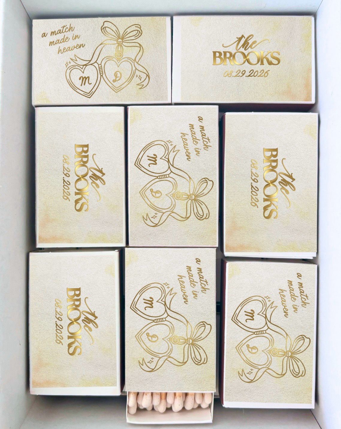 Heart Locket MATCHBOOK Wedding Favors