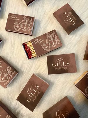 Heart Locket MATCHBOOK Wedding Favors