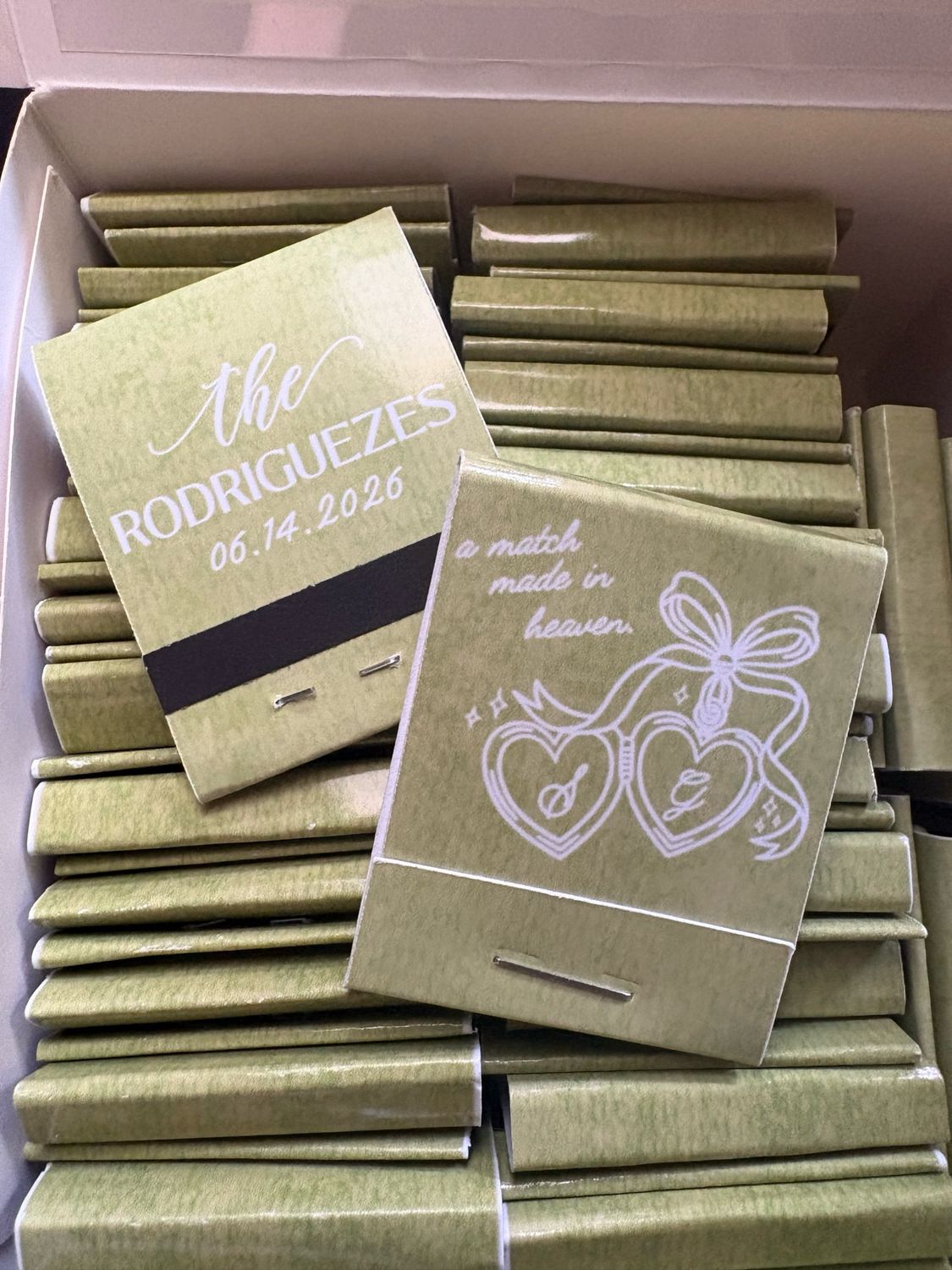 Heart Locket MATCHBOOK Wedding Favors