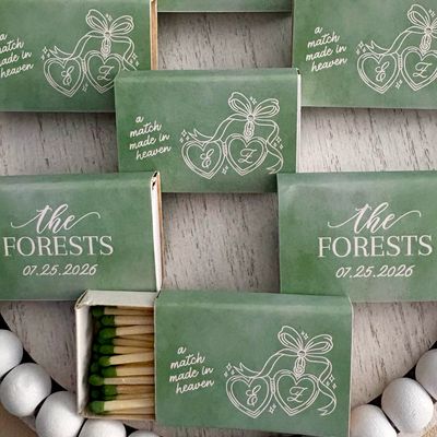 Heart Locket MATCHBOOK Wedding Favors