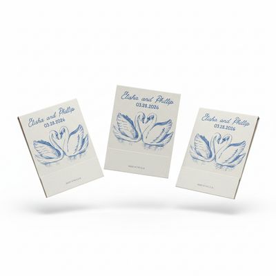 Love Swans MATCHBOOK or MATCHBOX Wedding Favors