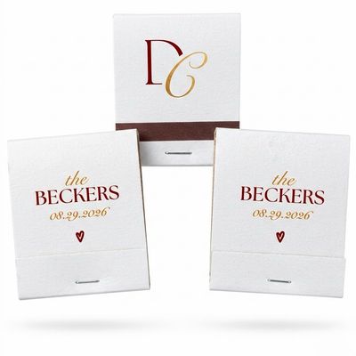 Monogrammed MATCHBOOK or MATCHBOX Wedding Favors