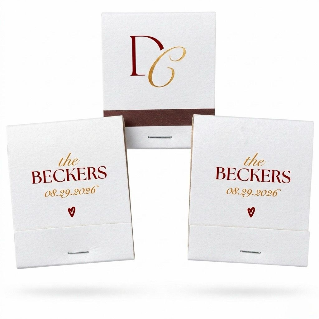 Monogrammed MATCHBOOK or MATCHBOX Wedding Favors