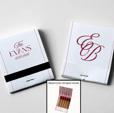 Monogrammed MATCHBOOK or MATCHBOX Wedding Favors