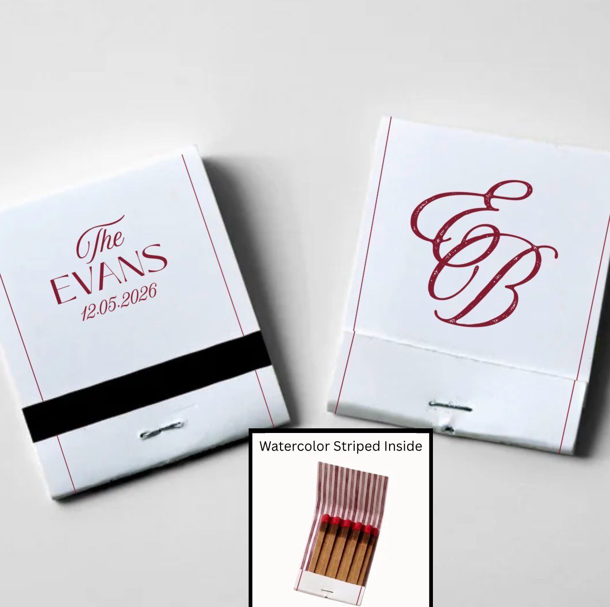 Monogrammed MATCHBOOK or MATCHBOX Wedding Favors