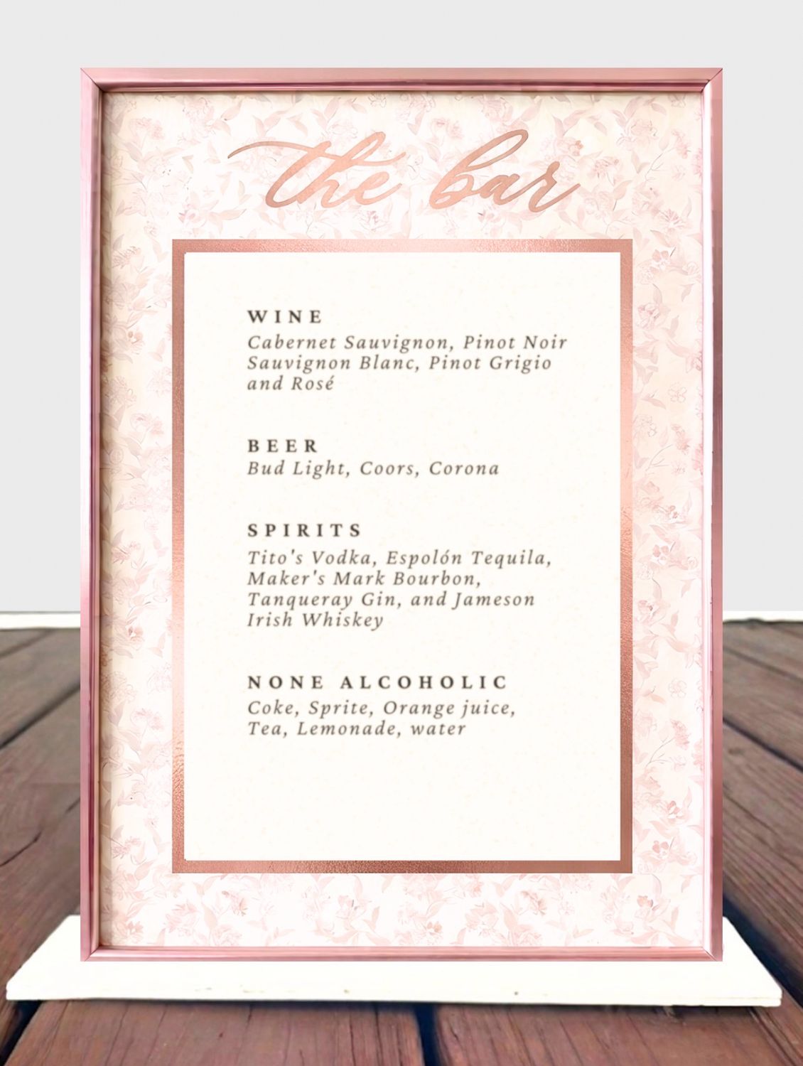 The Bar Menu | Framed Floral Print