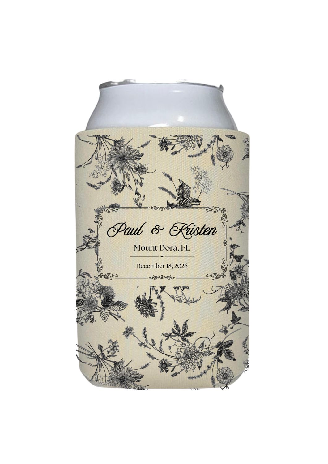 Floral Wrapped Wedding Koozie Favors