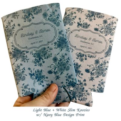 Floral Wedding Koozies // Fully Wrapped Can Cooler Favors