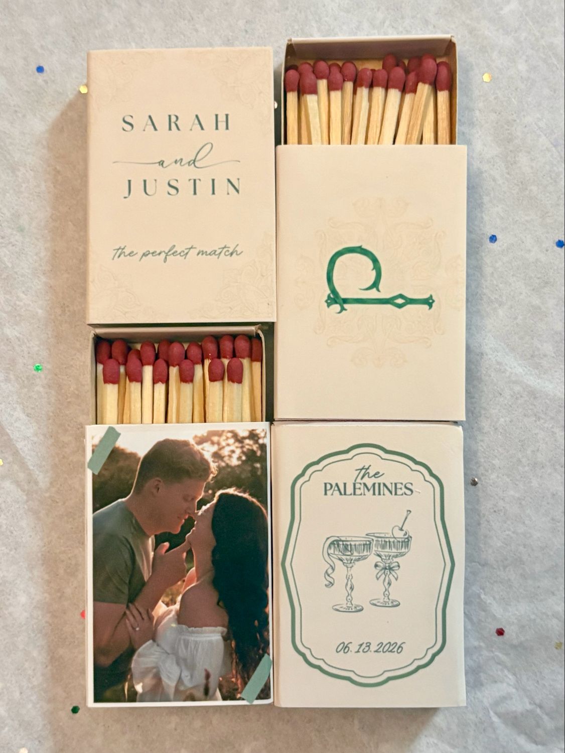 MATCHBOOK or MATCHBOX Wedding Favors // 3 Designs + Photo